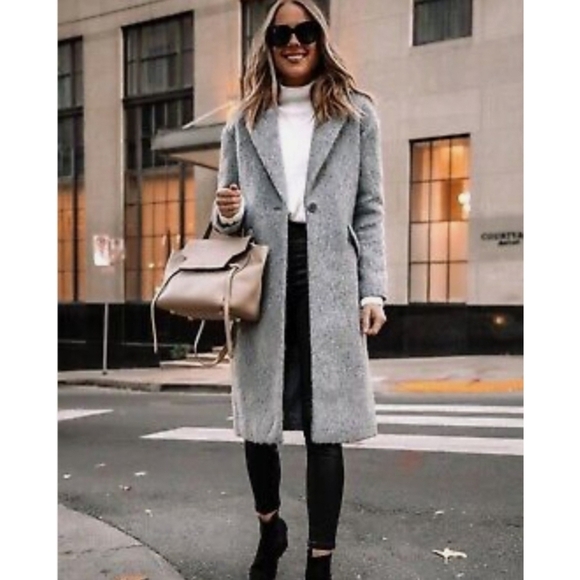 Express Wool Blend Car Coat in Gray size XL New No Tag - Picture 1 of 16